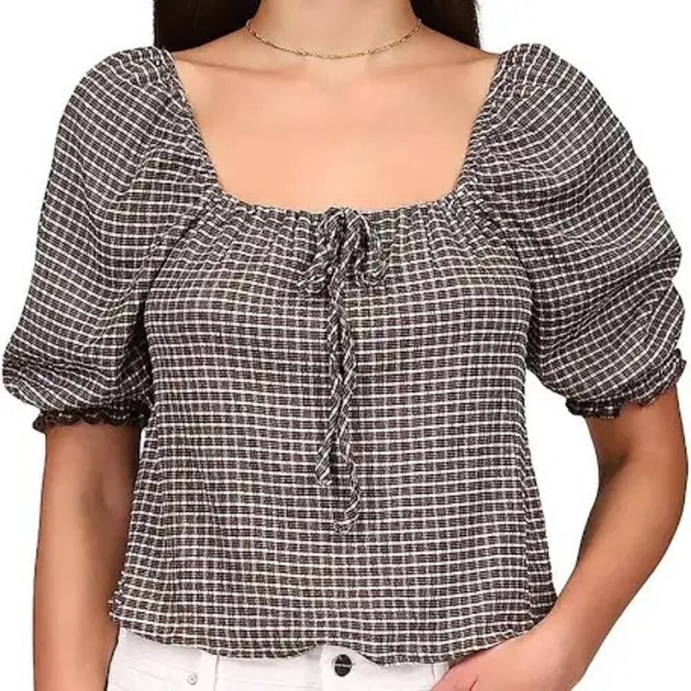 Sanctuary Brown Plaid Blouse size XXS